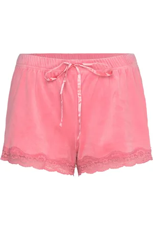 Hunkemöller Short Velours Scallop Lace Shortsit Pink