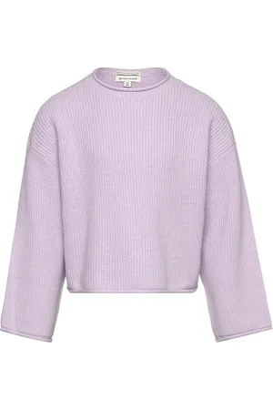 TOM TAILOR Cropped Knit Pullover Tops Knitwear Pullovers Purple