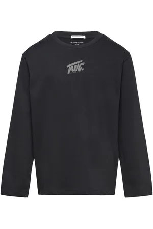 TOM TAILOR Regular Printed Longsleeve Tops T-shirts Long-sleeved T-shirts Black