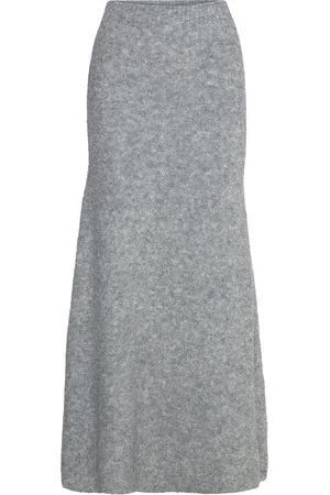 Norr Filine Knit Skirt Pitkä Hame Grey