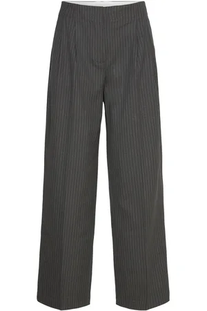 2nd Day 2Nd Carter - Pinstripes Bottoms Trousers Wide Leg Grey