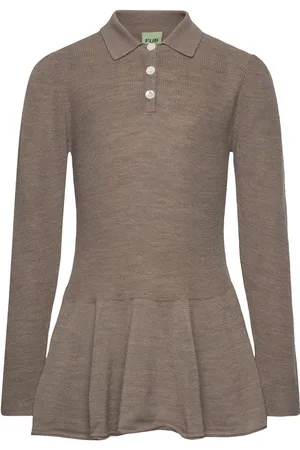 FUB Peblum Shirt Dresses & Skirts Dresses Casual Dresses Long-sleeved Casual Dresses Brown