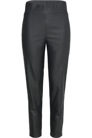 Wasabi Wa-Tam Bottoms Trousers Leather Leggings-Housut Black