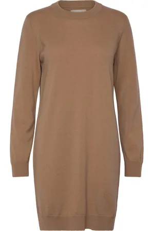 GANT Superfine Lambswool Dress Lyhyt Mekko Brown