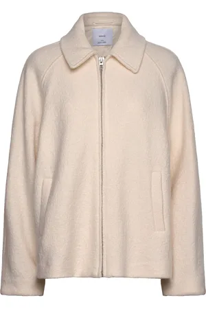 MANGO Wool Jacket With Pockets Villakangastakki Cream