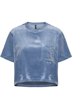 Hunkemöller Top Ss Velours Pocket Toppi Blue