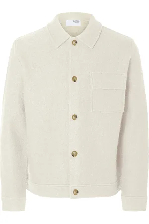 SELECTED Slhnealy Ls Knit Shirt Jacket Noos Villakangastakki Beige