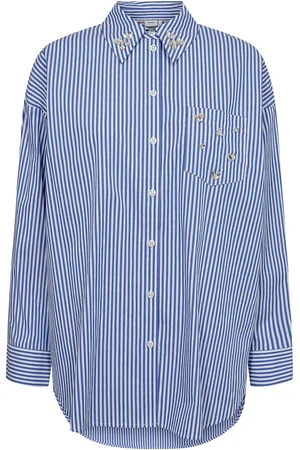 Numph Nuhailey Shirt Tops Shirts Long-sleeved Blue
