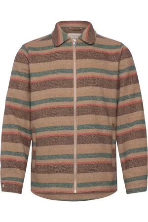 Revolution Zipped Overshirt Tops Overshirts Beige
