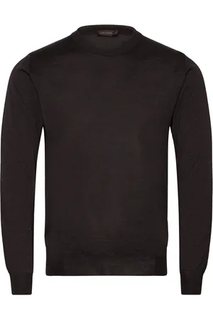 Oscar Jacobson Miguel Roundneck Designers Knitwear Round Necks Brown