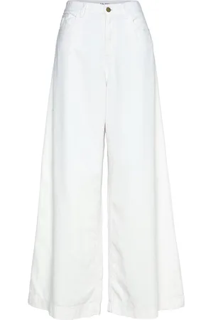 Lois Marlene Clean Canvas Linen Bottoms Trousers Wide Leg White