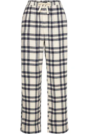 Lindex Pyjama Trousers Y D Check Pyjamahousut Olohousut Cream