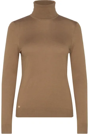 Ralph Lauren Silk-Blend Turtleneck Sweater Tops Knitwear Turtleneck Khaki Green
