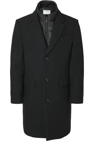SELECTED Slhnew Joseph Coat Noos Villakangastakki Pitkä Takki Black