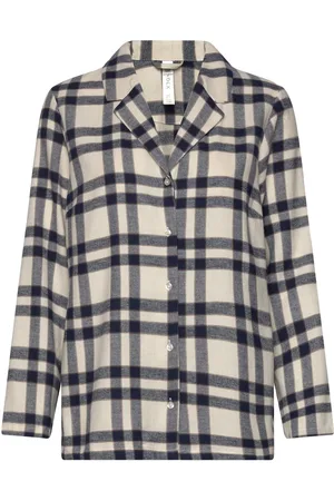 Lindex Nightshirt Flannel Check Toppi Cream