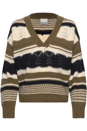 Ichi Ihastra Ls2 Tops Knitwear Jumpers Khaki Green
