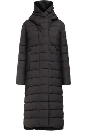 Didriksons Stella Wns Parka L 5 Topattu Pitkä Takki Black