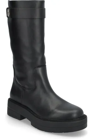 HUGO BOSS Rebby_Bkbootie_Cbb Shoes Boots Ankle Boots Ankle Boots Flat Heel Black