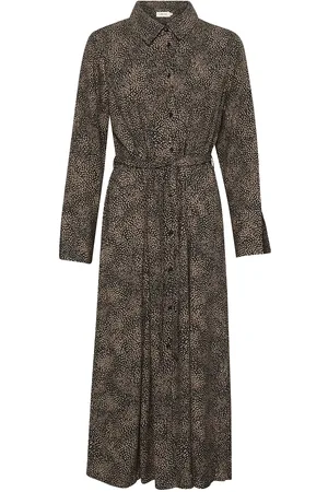 Cream Crtiah Shirt Dress - Zally Fit Polvipituinen Mekko Green