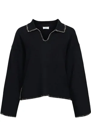 Object Objreynard Ls V-Neck Stich Pullover Div Tops Knitwear Jumpers Black