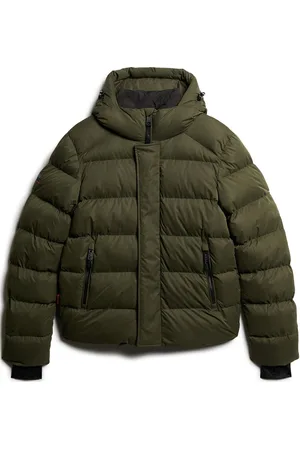 Superdry Hooded Microfibre Sport Puffer Sport Men Sport Clothing Sport Outerwear Sport Jackets Sport Outdoor Jackets Khaki Green