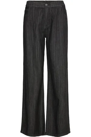 Freequent Fqcilla-Pants Bottoms Jeans Wide Black