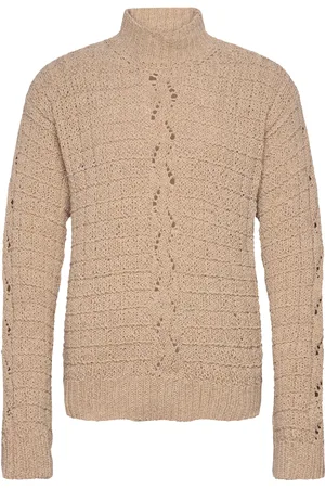Rue de Tokyo Kamil Chenille Knit Tops Knitwear Turtlenecks Beige
