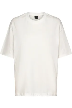 Gina Tricot Over D Print Tee Tops T-shirts & Tops Short-sleeved White