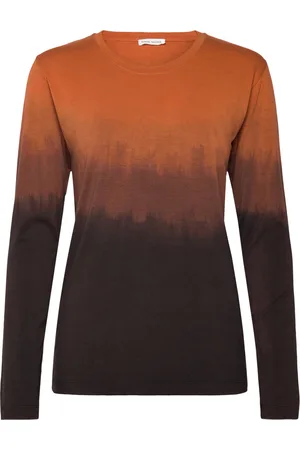 Rabens Saloner Flow Long Sleeve Short T-Shirt - Xe Tops T-shirts & Tops Long-sleeved Orange Rabens Sal R