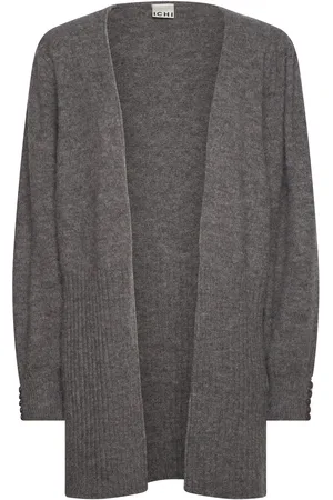 Ichi Ihkamara Ca Long Tops Knitwear Cardigans Grey