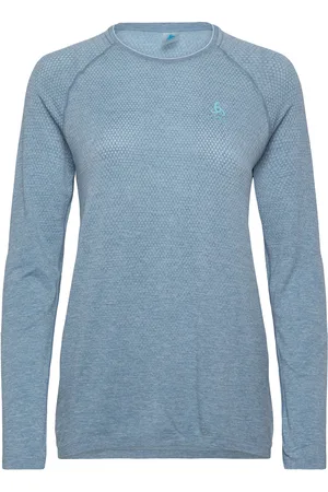 Odlo Essential Seamless T-Shirt Crew Neck L/S Sport T-shirts & Tops Long-sleeved Blue
