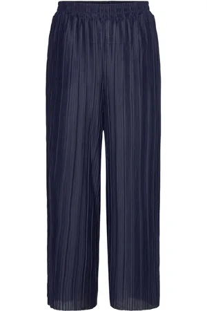 Wasabi Wa-Scarlet Bottoms Trousers Wide Leg Navy