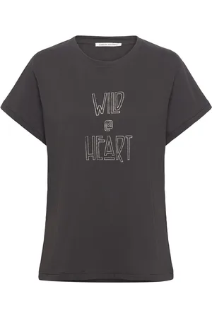 Rabens Saloner Wild @Heart T-Shirt - Ambla Tops T-shirts & Tops Short-sleeved Black Rabens Sal R