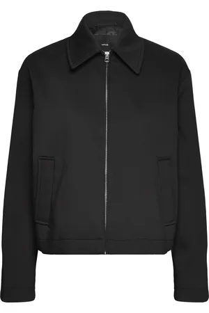 MANGO Cotton Jacket With Shirt Collar Outerwear Jackets Light-summer Jacket Black