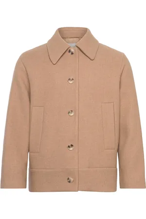 Marimekko Askelma Solid Villakangastakki Beige