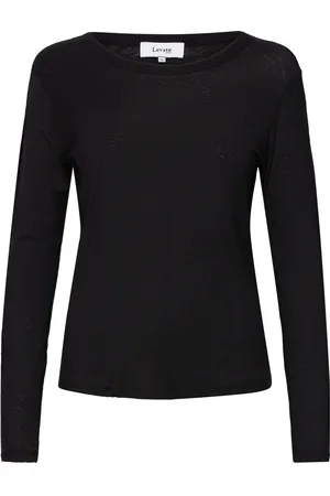 Levete Room Lr-Any Tops T-shirts & Tops Long-sleeved Black