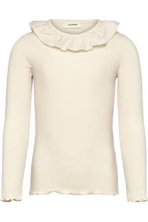 Lil Atelier Nmfoline Ls Slim Top Lil Tops T-shirts Long-sleeved T-shirts Cream