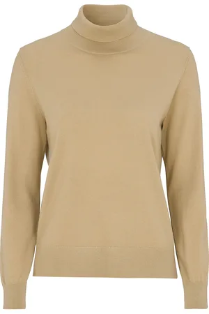 Newhouse Siri Merino Turtleneck Tops Knitwear Turtleneck Beige