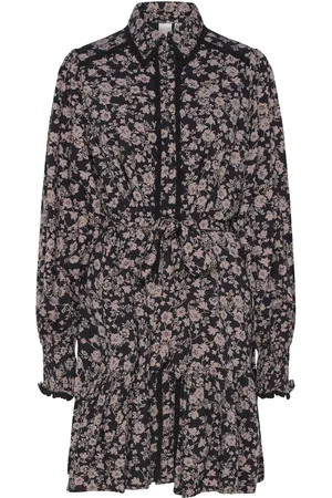 Y.A.S Tilera Ls Shirt Dress S. Noos Polvipituinen Mekko Black