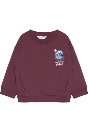 MANGO Side-Pocket Sweatshirt Tops Sweat-shirts & Hoodies Sweat-shirts Burgundy