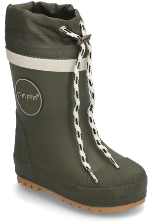 Pom Pom Gumboots™ Thermo Shoes Rubberboots High Rubberboots Khaki Green