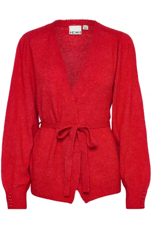 Ichi Ihkamara Ca12 Tops Knitwear Cardigans Red