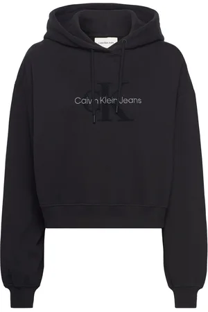 Calvin Klein Chenille Monologo Hoodie Tops Sweat-shirts & Hoodies Hoodies Black