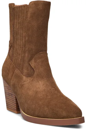 Suncoo Havan Shoes Boots Ankle Boots Ankle Boots With Heel Brown