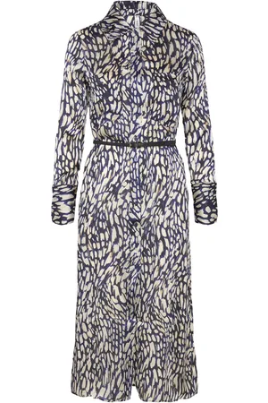 MANGO Printed Satin Dress Polvipituinen Mekko Blue