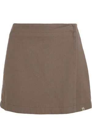 Calvin Klein Flannel Mini Skirt Skirts Short Skirts Brown