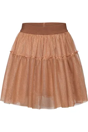 Minymo Skirt Mesh W. Glitter Dresses & Skirts Skirts Short Skirts Brown