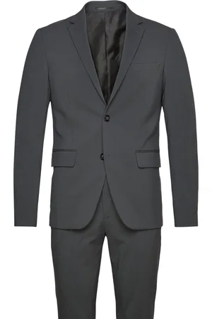 Lindbergh Plain Mens Suit - Normal Length Puku Grey