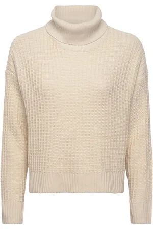 VERO MODA Vmomega Ls Rollneck Pullover Boo Tops Knitwear Turtleneck Cream