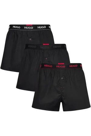 HUGO BOSS Woven Boxer Triplet Designers Boxer Shorts Black